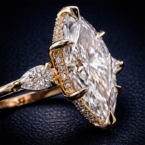 Anillo de Diamante Cultivado en Laboratorio con Corte Marquesa, Clásico para Mujer, Joyas RIZTA, Mayorista de Joyería para Compromiso y Aniversario de Bodas - Product Image 3