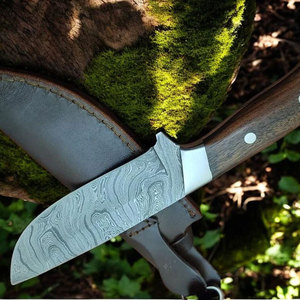 มีดล่าสัตว์ทำด้วยมือมีดไม้วอลนัท D2ออกแบบได้ตามต้องการมีดดามัสกัสกวางสำหรับตั้งแคมป์แบบทำมือ - Product Image 2