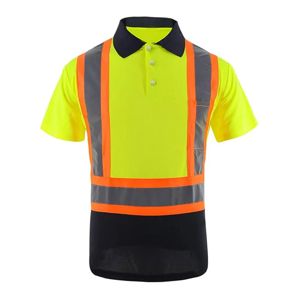 Camisas DE TRABAJO DE SEGURIDAD reflectantes de alta visibilidad para hombre, último diseño personalizado, contraste de color, por Fugenic Industries