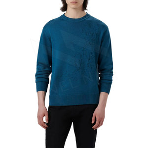 Suéter de punto de hombre ajustado transpirable con diseño de OEM personalizado/suéter de punto de hombre con logotipo personalizado - Product Image 2