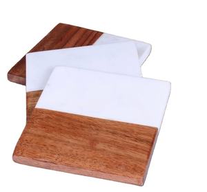 Recién llegado, posavasos redondos de mármol y madera, soporte de madera epoxi, posavasos para taza de té de Color personalizado, artículos de cocina, posavasos, manteles y almohadillas - Product Image 4