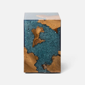 Creative Designer Wood & Resin Stool Natural Wood Latest Display Stool for Living Room Decor Stool Hot Selling - Product Image 3