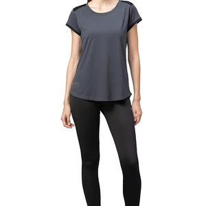 T-shirt à manches courtes pour femmes T-shirts respirants couleur personnalisée T-shirts pour femmes coupe régulière col rond OEM Vente en gros - Product Image 5