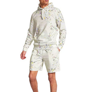 Oem Service-Ensemble short à capuche surdimensionné pour homme, ensemble de tenues en coton 100%, ensemble deux pièces, sweat-shirt et short pour homme 2025 - Product Image 1