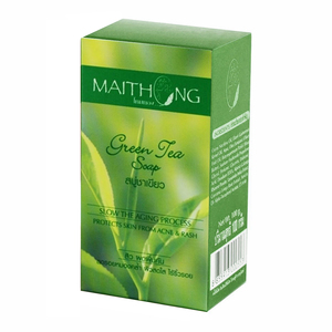 MAITHONG Green Tea Soap Bar Soap (100G) Bath & Shower Soap Whitening Skin form Thailand Premium Bath