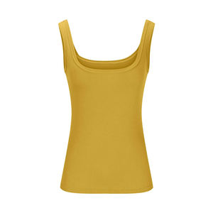 Débardeur côtelé pour femme, design personnalisé, couleur unie, été, yoga, gym, fitness, coupe ajustée, tricot côtelé, logo frontal, séchage rapide, respirant - Product Image 2