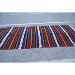 พรมสไตล์ชนเผ่าสีแดงขนาด5.3 x 12.2ft พรมตุรกีทำมือทำจากผ้าขนสัตว์ลาเท็กซ์ทรงสี่เหลี่ยมผืนผ้าปูพื้นหนา10มม. - Product Image 3