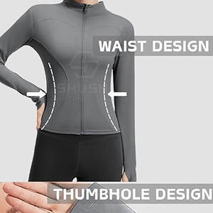 Women's Seamless Breathable Yoga <b>Jacket</b> with Long Sleeve Lightweight Zip-Up <b>Workout</b> Top High Stretch Quick Dry Eco-Friendly - Product Image 3