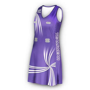 Uniforme de netball pour femmes sur mesure en gros, de haute qualité, sublimation, respirant, séchage rapide, extensible dans les 4 sens, col en V, sans manches - Product Image 1