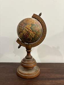 Round wooden sculpture in globe form for luxury table decor and upscale global design accents - Product Image 4