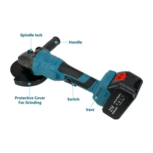 18V Wireless Angle Grinder Variable Speed 115mm 125mm 230mm Electric Mini Angle Grinder 1200w For Cutting And Grinding