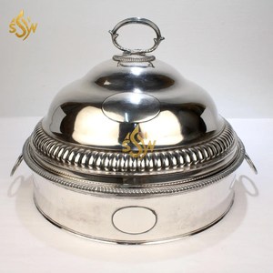 Casserole de nourriture de décoration de table d'acier inoxydable poli par miroir brillant marmite chaude très exigeante dernière collection marmite ronde de nourriture - Product Image 3