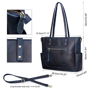 Nouveautés femmes 100% sac fourre-tout en cuir véritable avec logo imprimé personnalisé en cuir de vachette femmes dame sacs à bandoulière - Product Image 2