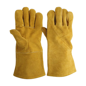Gants de sécurité industrielle en cuir de vachette Protection du travail résistant à la chaleur Patch en cuir fendu Gants de travail de soudage - Product Image 5