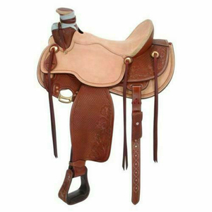 Nouvelle selle de cheval de ranch de haute qualité, en cuir brut de qualité supérieure, avec une fourche Wade Tree, pour le roping - Product Image 1