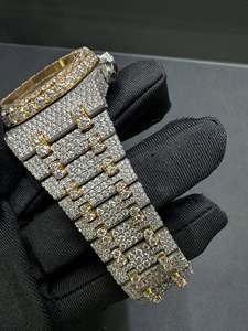 Reloj Digital ETA de Moissanita VVS1 de 32CT, Lujoso, Moderno, Estilo Hip Hop, Hecho a Mano, Edición Limitada, Cronógrafo, Acero Inoxidable - Product Image 2