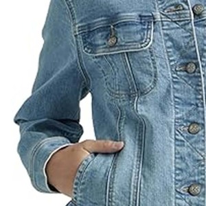 Veste en jean bleue classique pour femme avec boutonnage en coton pour toutes les saisons Jean Fashion - Product Image 5