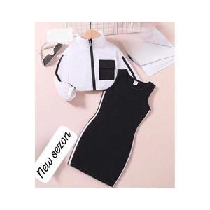 Abito canotta da ragazza e combinazione giacca crop - Product Image 1