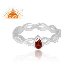 แหวนพลอยโกเมนธรรมชาติ ดีไซน์ทันสมัยสวยงาม 925 เงินแท้ ออกแบบเองได้ สำหรับผู้หญิง ของขวัญสำหรับเธอ - Product Image 3