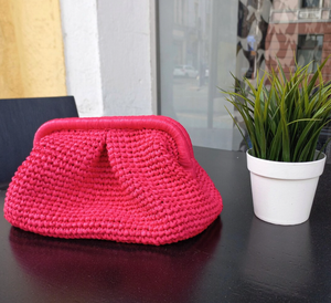 กระเป๋าคลัทช์ผ้าปาล์มสีเมทัลลิคกระเป๋าเกี๊ยวโลหะ - Product Image 1