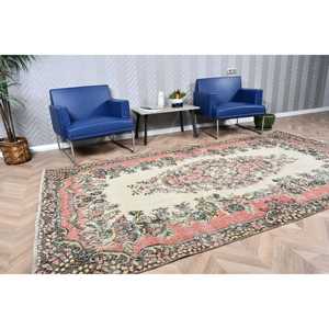 พรมวินเทจขนาดใหญ่ 5.5x9.8 ฟุต (167x298 ซม.) พรมอิคัตสีแดงตุรกี - Product Image 3