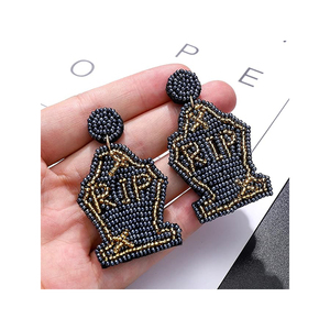 Compre los mejores y excelentes accesorios navideños de Halloween, venta al por mayor, Pendientes colgantes de calavera de calabaza para mujer, Compre Ahora al mejor precio - Product Image 6