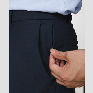 OEM <b>Men's</b> Casual Mid Waist Canvas Pants with Hidden Pockets <b>Stretchy</b> Sporty Style Pencil Trousers - Product Image 4