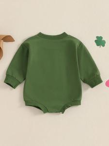 Sudadera sin temporada para niña, Pelele con letras bordadas, Mono para recién nacido, suéteres para todas las estaciones para niños - Product Image 2