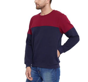 Sudadera de Forro Polar de Invierno con Cuello Redondo Extra Grande Personalizada al por Mayor para Hombre, Algodón Orgánico Grueso, Diseño Sólido, OEM - Product Image 2