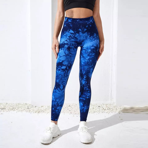 Pantalons de yoga pour femmes, taille haute, sans couture, à séchage rapide, respirants, à sublimation personnalisée transfrontalière, taille plus, couleur miel - Product Image 6