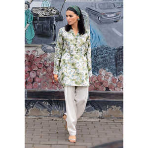 Ensemble décontracté 2 pièces en coton et lin Khaddar, tailles XS à grande taille, logo personnalisé, offre ODM, respirant et léger, SCT-52003, longueur genou, naturel - Product Image 4