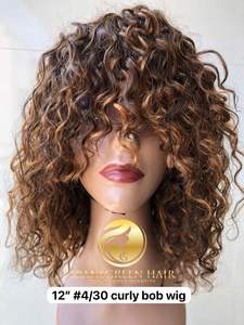 100% vente en gros naturel bouclé cuticule aligné Bob 4/30 couleur temple indien humain noir femmes cheveux directement de l'Inde vendeur - Product Image 5