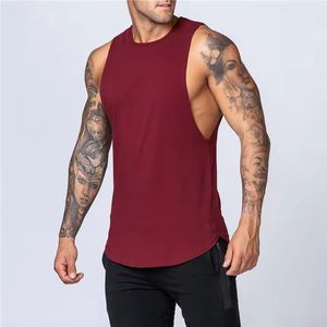 Camiseta sin mangas de algodón con logotipo personalizado de talla grande al por mayor para hombre, camisetas tejidas para entrenamiento en el gimnasio, camisetas con estampado de músculos atléticos de técnica lavada - Product Image 3