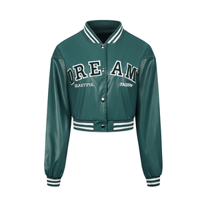 High Quality Customizable Unisex Winter Varsity Letterman Jacket Stand Collar Eco-Friendly Windproof Polyester/Cotton <b>Material</b> - Product Image 5