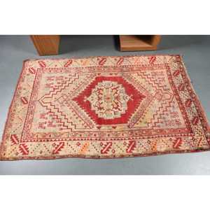 Tapis turc vintage, tapis d'appoint 3,4x5,4 pieds, tapis oriental rouge - Product Image 3