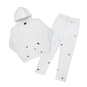 Custom Made 100% Cotton Solid Printed Eco-Friendly Hoodie Jogger Sweatpants Set Premium Quality New Style Long Sleeve Men Flared - Product Image 4