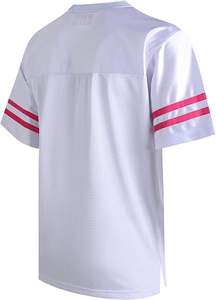 Plain <b>Men's</b> Football Jerseys Unisex V-Neck Short Fitness <b>T</b>-<b>Shirts</b> Workout Outfits Casual Party Tops Hot <b>Pink</b> Stripe-white Jersey - Product Image 2