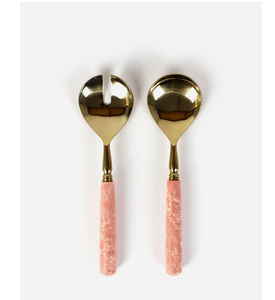 Highest Quality Brass Gold Salad Serving Spoon with Resin Handle <b>for</b> Party Wear <b>Wedding</b> and Restaurant Use - Product Image 1