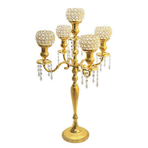 Superior Quality Handmade Aluminum Candelabra Best Wholesale Prices for Wedding <b>Decorate</b> Top Rated 5 Arms for Champagne Gold Fin - Product Image 6