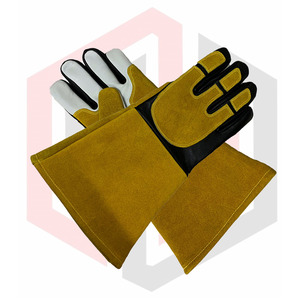 ถุงมือทำงานเชื่อมหนังวัวแยกสีขาวทนความร้อน - Product Image 5