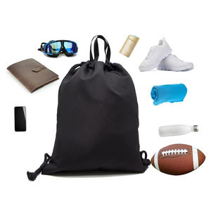 Sacs à dos de sport personnalisés en nylon avec cordon de serrage, sacs promotionnels personnalisés en polyester 210D noir, rouge, bleu, logo sérigraphié, emballage promotionnel - Product Image 1