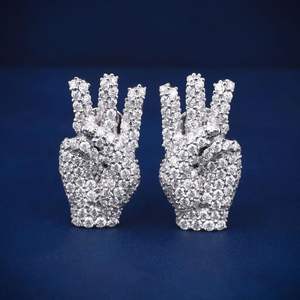 Boucles d'oreilles hip hop de style unique en diamant coupe ronde pour unisexe - Product Image 3