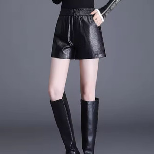 KATBROS INDUSTRY <b>Women's</b> Leather Shorts Regular Fit <b>Waterproof</b> Windproof Casual Winter New Arrival High Quality OEM - Product Image 2