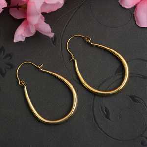 2024 Trendy Tarnish Free 14k Gold Plated and Sterling <b>Silver</b> Plated Korean Style Minimalist Dainty Dome <b>Hoop</b> Earring for Women - Product Image 3
