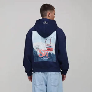 Sweat-shirt à capuche pour homme en coton lourd de qualité, respirant, surdimensionné, avec impression numérique et broderie personnalisée, collection hiver 2025 - Product Image 1