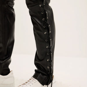 Meilleure vente Pantalon en cuir de style décontracté pour hommes, haut de gamme professionnel de haute qualité, bon prix pantalon en cuir respirant personnalisé - Product Image 5
