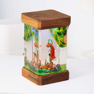 Lampe en époxy personnalisée, lampe en résine époxy, lampe en résine époxy personnalisée, lampe en bois et résine, veilleuse personnalisée, cadeau fait main, Halloween - Product Image 3