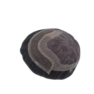 วิกผมผู้ชายแบบผูกเชือกด้านหน้า ทำจากผมแท้ชนิดอินเดียเรมี่ ยี่ห้อ Taz Hair จากบังกลาเทศ แบบลอนลึก  แบบเส้นเดี่ยว  ผสมผมสีเทา 50% - Product Image 2