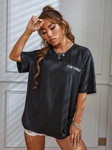 Nouveau t-shirt femme à la mode fabriqué avec le meilleur matériau 100% coton t-shirt respirant femme à vendre - Product Image 6