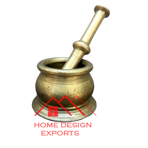 Mortero y Pastel de Latón con Acabado Plateado para Moler Especias, Accesorios de Cocina de Alta Calidad - Product Image 1